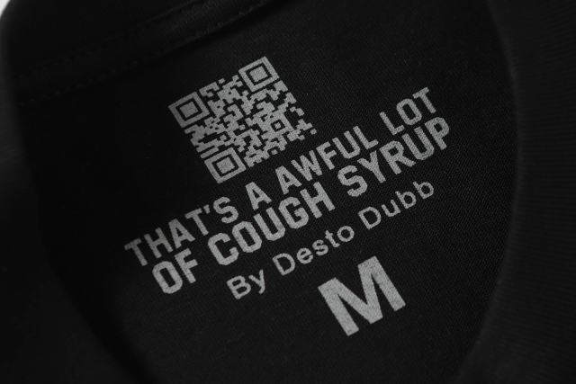 Cough Syrup Halo Snake Graffiti Front Two Layer Typography Bright Yellow Bold Block Letter Slimes Script Print Tee 29303916