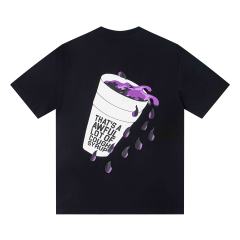Cough Syrup PO' UP US City Name List Green Box Text Gradient Flame Front Purple Syrup Dripping Disposable Cup Print Tee 2 colors 29303911