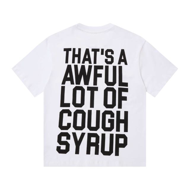Cough Syrup Running Horses Purple Tongue Split Letter Front Full Stacked Slogan Back Tee 2 colors 29290051