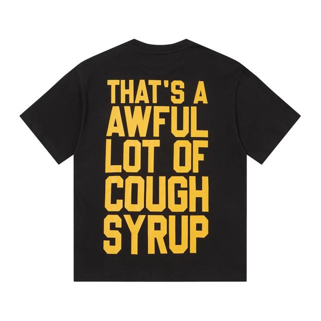 Cough Syrup Capsule Pill Golden Orange Letter Print Tee 2 colors 29359164
