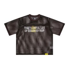 Cough Syrup Retro Sport Streetwear Available Front Simple Block Typography Back Large Stacked Letter Print Cropped Mesh Jersey T-Shirt 4 colors 29345315