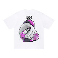 Cough Syrup Minimal Hip Hop Streetwear Front Purple Block Letter Back Dripping Purple Syrup Bottle Cup Cartoon Graphic Oversized T-Shirt 29343927