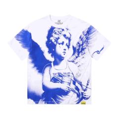 Cough Syrup Sketch Cupid Angel Tattoo Detail Front Gothic Stacked Cursive Slogan Back Tee 4 colors 29290017