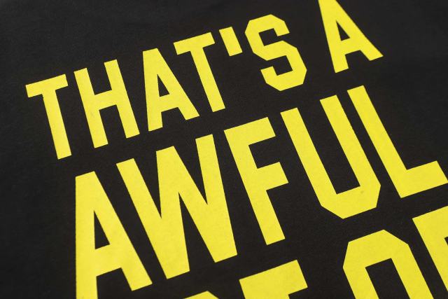 Cough Syrup Halo Snake Graffiti Front Two Layer Typography Bright Yellow Bold Block Letter Slimes Script Print Tee 29303916