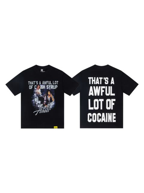 Cough Syrup Movie Scene Two Characters Stacked Cash Portrait Photo Asaali Cursive Signature Contrast Double Slogan Tee 29303852