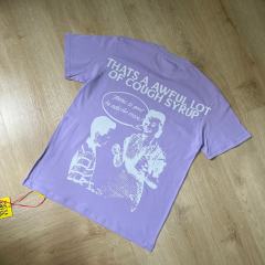 Cough Syrup Y2K Retro Street Front Vintage Medicine Label Text Back Mother Child Cartoon Art Print T-Shirt 29345287