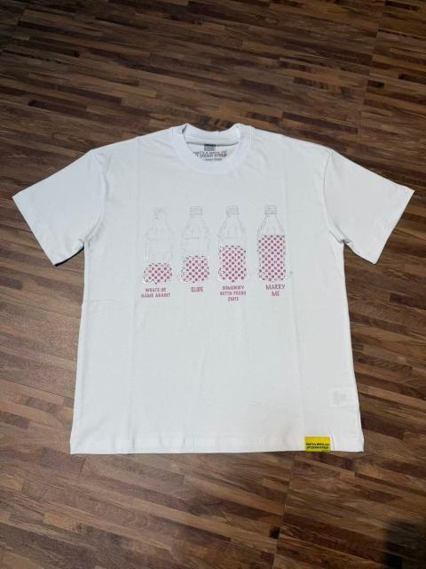 Cough Syrup Four Outline Syrup Bottles Pink Polka Dot Liquid Level Front Half Pink Dot Filled Stacked Slogan Tee 2 colors 29290183