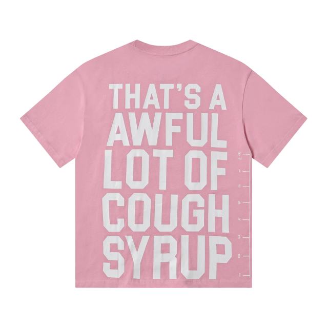 Cough Syrup Minimal Street Small Front Slogan Side Ruler Scale Print Large Stacked Bold Letter Back Tee 5 colors 29302154