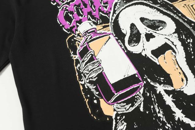 Cough Syrup Dark Punk Horror Ghostface Graffiti Figure Drip Deformed Font Dual Side Printed Tee 29302305