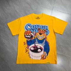 Cough Syrup Y2K Relax Street Bright Yellow Background Cartoon Honey Bear Purple Syrup Dripping Liquid Art Print T-Shirt 29344143