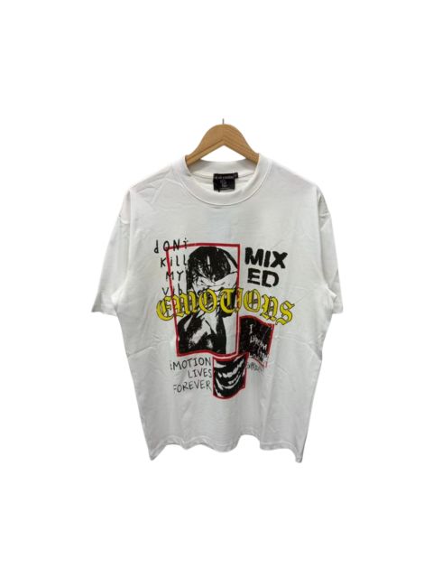 Mixed Emotion Red Frame Subculture Handwritten Graffiti Print T-shirt 29370453
