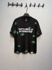 Cough Syrup Scattered Leaf All Over Print Front Small Slogan Back Big Stacked Text Tee 2 colors 29288645