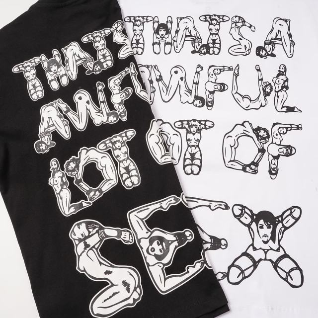 Cough Syrup Unique Aesthetic Figure Constructed Letter Front Back Printed Tee 2 colors 29290006