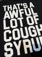 Cough Syrup Vintage Hip Hop Portrait Lightning Background Letter Print Front Bold Stacked Full Slogan Tee 29302082