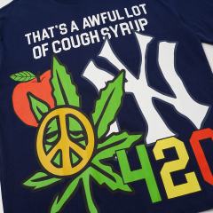 Cough Syrup Weed Leaf Peace Symbol Apple NY Graffiti Double Sided Print Tee 2 colors 29288701