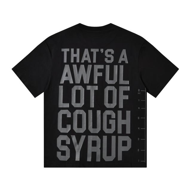 Cough Syrup Minimal Street Small Front Slogan Side Ruler Scale Print Large Stacked Bold Letter Back Tee 5 colors 29302154