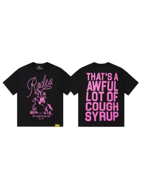 Cough Syrup Pink Line Rodeo Cowboy Cactus Club EST 2018 Front Bold Stacked Letter Tee 29290090