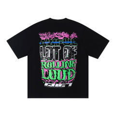 Cough Syrup Y2K Dark Street Front Halloween Carnival Graveyard Monster Sea Lion Drip Font Print Back Contrast Layer Graffiti Oversized T-Shirt 29343932