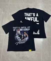 Cough Syrup Movie Scene Two Characters Stacked Cash Portrait Photo Asaali Cursive Signature Contrast Double Slogan Tee 29303852