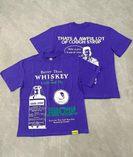 Cough Syrup Retro Old Fashion Drug Label Typography Front Comic Bubble Text Graphic Print Tee 29303849