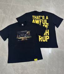 Cough Syrup The Last Supper Hip Hop Rapper Group Remake Painting Front Large Bold Yellow Block Letter Slogan Print Tee 29303902