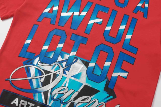 Cough Syrup Art Basel 25 Limited Blue Water Wave Gradient Letter Diamond Sevens Back Script Overlay Text Tee 3 colors 29290138