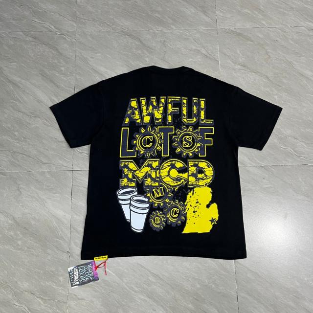 Cough Syrup Retro State Pride Streetwear Distressed Crack Font Mechanical Gear Michigan Outline Map Dual Side Print T-Shirt 3 colors 29344200