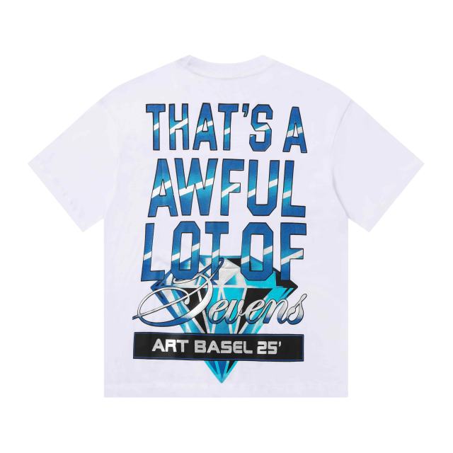 Cough Syrup Art Basel 25 Limited Blue Water Wave Gradient Letter Diamond Sevens Back Script Overlay Text Tee 3 colors 29290138