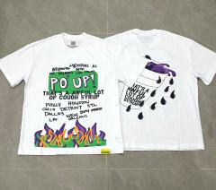 Cough Syrup PO' UP US City Name List Green Box Text Gradient Flame Front Purple Syrup Dripping Disposable Cup Print Tee 2 colors 29303911