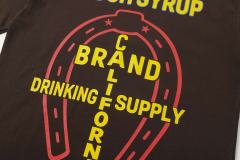 Cough Syrup California Western Horseshoe Brand Text Front Bucking Bronco Lightning Stacked Slogan Printed Tee 29290068