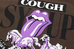 Cough Syrup Running Horses Purple Tongue Split Letter Front Full Stacked Slogan Back Tee 2 colors 29290051