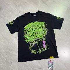 Cough Syrup Dark Grunge Streetwear Front Splatter Paint Toxic Green Jagged Graffiti Letter Overturned Cup Purple Liquid Print Oversized T-Shirt 29343950