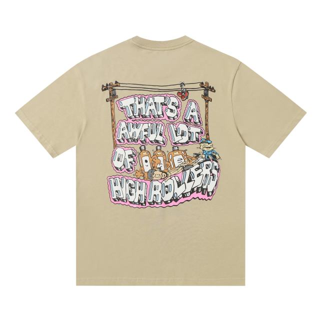 Cough Syrup Bubble 3D Outline Letter High Rollers Poker Chip Utility Pole Cartoon Graphic Double Side Tee 29303799