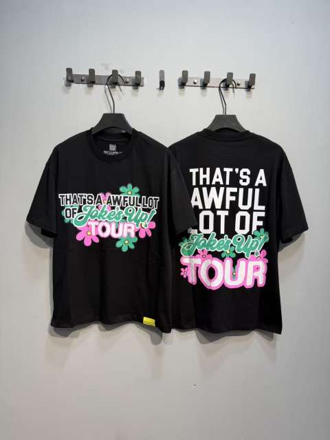 Cough Syrup Jokes Up Tour Daisy Floral Double Sided Letter Print Oversized Tee 2 colors 29288637