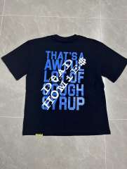 Cough Syrup Tribute Memorial Cursive Script Angel Wing Bottle Graphic Back Blue Block Letter Overlay Graffiti Tee 29303858