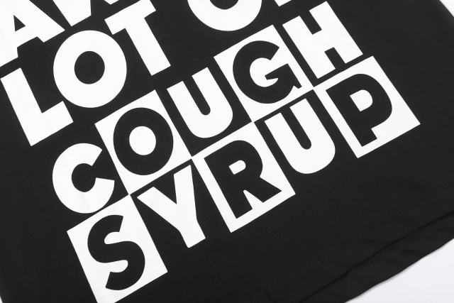 Cough Syrup Block Box Letter Front And Back Double Sided Print Tee 2 colors 29290013