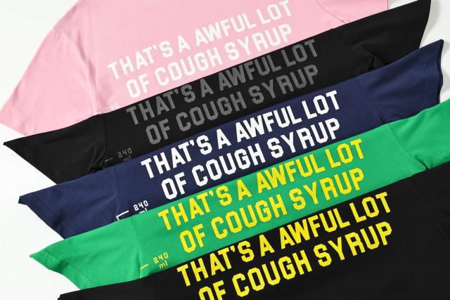 Cough Syrup Minimal Street Small Front Slogan Side Ruler Scale Print Large Stacked Bold Letter Back Tee 5 colors 29302154