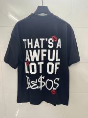 Cough Syrup Lip Print Decorated Front Small Text Back Stacked Bold Letter Cursive Word Print Tee 29303861