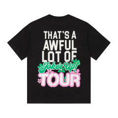 Cough Syrup Jokes Up Tour Daisy Floral Double Sided Letter Print Oversized Tee 2 colors 29288637