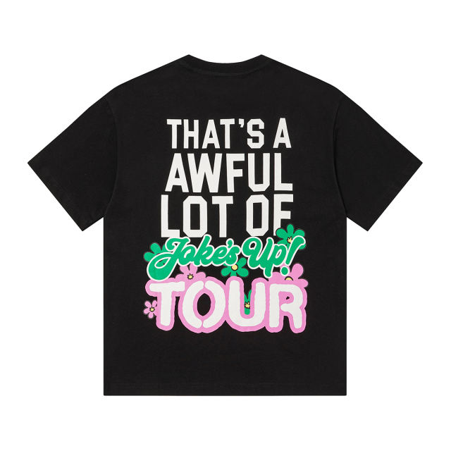 Cough Syrup Jokes Up Tour Daisy Floral Double Sided Letter Print Oversized Tee 2 colors 29288637
