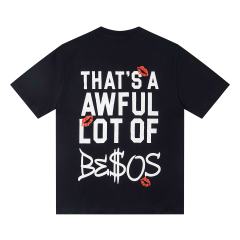 Cough Syrup Lip Print Decorated Front Small Text Back Stacked Bold Letter Cursive Word Print Tee 29303861
