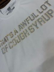 Cough Syrup Luxury Hip Hop Rhinestone Mesh Texture Front Horizontal Slogan Back Framed Dollar Sign Records Logo Tee 29302196