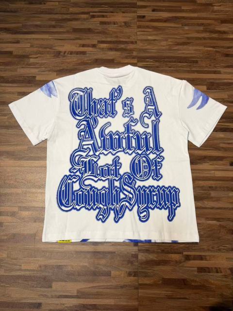 Cough Syrup Sketch Cupid Angel Tattoo Detail Front Gothic Stacked Cursive Slogan Back Tee 4 colors 29290017