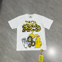 Cough Syrup Retro State Pride Streetwear Distressed Crack Font Mechanical Gear Michigan Outline Map Dual Side Print T-Shirt 3 colors 29344200