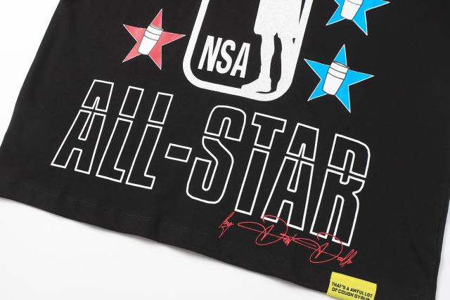 Cough Syrup All-Star NSA Figure Silhouette Star Sleeve Double Sided Print Tee 2 colors 29290030