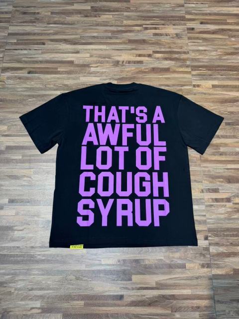 Cough Syrup Purple Faded Grainy DJ Screw Tribute RIP Memorial Persona Gothic Font Portrait Graphic Print Tee 29303823