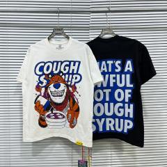 Cough Syrup West Coast Casual Fashion Front Chill Cartoon Tiger Hip Hop Accessories Syrup Pouring Graffiti Bubble Letter Print T-Shirt 2 colors 29344065
