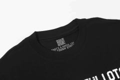 Cough Syrup Vertical Stacked Pharmacy Words Front Large Faded Gold Block Letter Slogan Print Tee 29303867