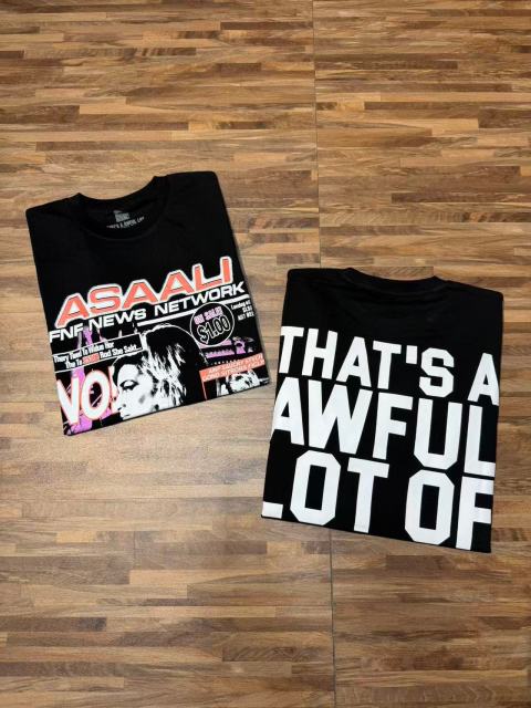 Cough Syrup Asaali Retro Magazine Clipping Collage Figure Front Back Bold Slogan Oversized Tee 29288682