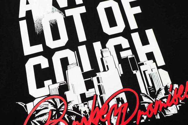 Cough Syrup Gothic Streetwear Line Drawing Reaper Urban Scene Dual Side Contrast Script Signature Typography Tee 29302199